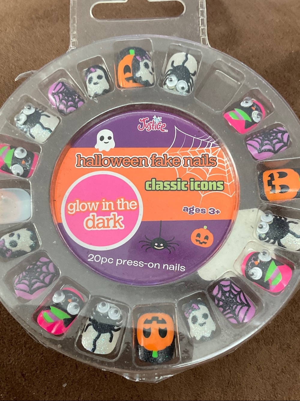 Justice Halloween Glow-in-the-Dark Press-On Nails - Classic Icons